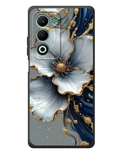 Чехол для OPPO A5 с картинкой «Белый цветок и золотой флюид»