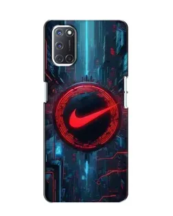 Чехол для OPPO A52 с картинкой «Техногенный стиль Nike»