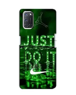 Чехол для OPPO A52 с картинкой «Зеленый неоновый Nike»