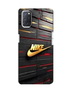 Чехол для OPPO A52 с картинкой «Золотой Nike на металле»