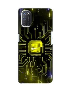 Чехол для OPPO A52 с картинкой «Nike — золотая искра»