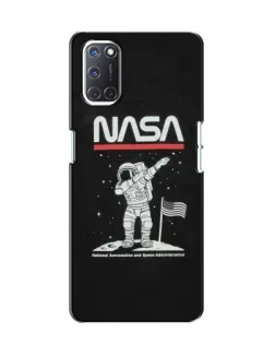 Чехол для OPPO A52 с картинкой «NASA — шагаем по Луне»