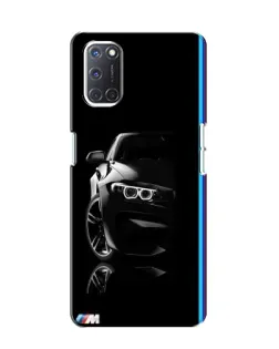 Чехол для OPPO A52 с картинкой «Силуэт BMW в темноте»