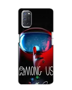 Чехол для OPPO A52 с картинкой «Красный импостер — макро»