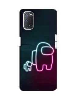 Чехол для OPPO A52 с картинкой «Among Us неон-арт»