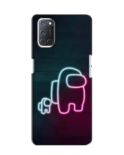 Чехол для OPPO A52 с картинкой «Among Us неон-арт»