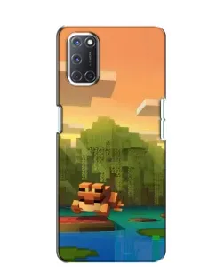 Чехол для OPPO A52 с картинкой «Майнкрафт закат солнца»
