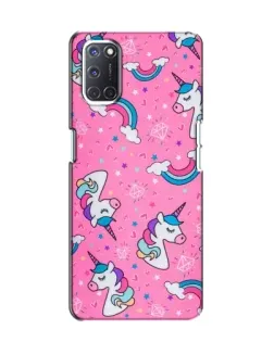 Чехол для OPPO A52 с картинкой «Unicorn паттерн розовый»