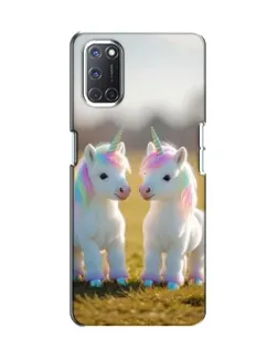 Чехол для OPPO A52 с картинкой «Пара единорогов»