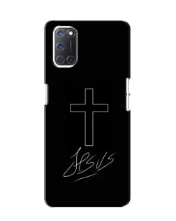 Чехол для OPPO A52 с картинкой «Графический крест Jesus» Чехол для OPPO A52 с картинкой «Графический крест Jesus»