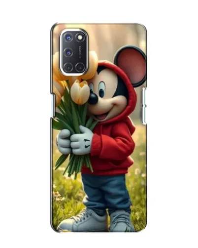 Чехол для OPPO A52 с картинкой «Микки с тюльпанами»