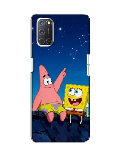 Чехол для OPPO A52 с картинкой «Губка Боб и Патрик ночью»