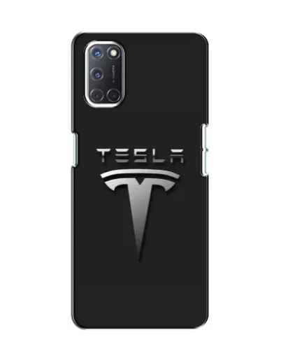 Чехол для OPPO A52 с картинкой «Стальной логотип Tesla»