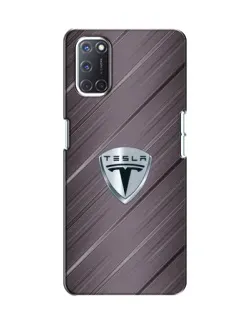 Чехол для OPPO A52 с картинкой «Металлическая текстура Tesla»