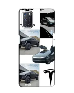 Чехол для OPPO A52 с картинкой «Коллаж Cybertruck Tesla»