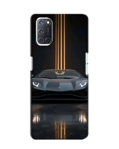 Чехол для OPPO A52 с картинкой «Lamborghini золотые линии»