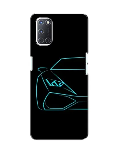 Чехол для OPPO A52 с картинкой «Голубой силуэт Lamborghini»