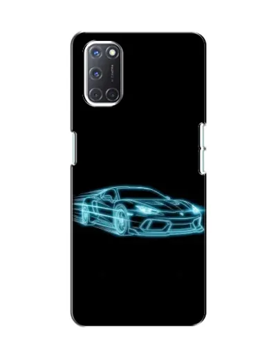 Чехол для OPPO A52 с картинкой «Неоновый контур Lamborghini»