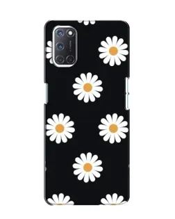 Чохол для OPPO A52 з картинкою «Ромашки на чорному»
