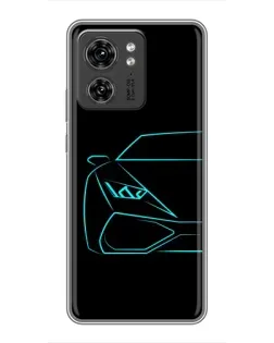 Чехол для OPPO A53 5g с картинкой «Голубой силуэт Lamborghini»