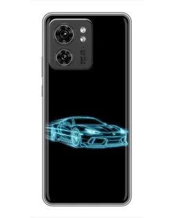 Чехол для OPPO A53 5g с картинкой «Неоновый контур Lamborghini»