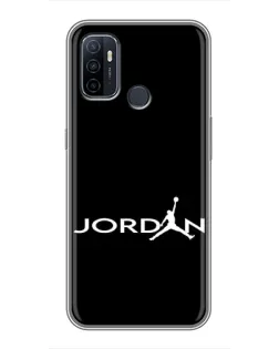 Чехол для OPPO A53 с картинкой «Jordan White Logo»