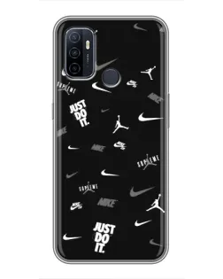 Чехол для OPPO A53 с картинкой «Nike Black Pattern»