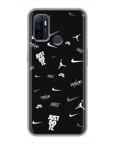 Чехол для OPPO A53 с картинкой «Nike Black Pattern»