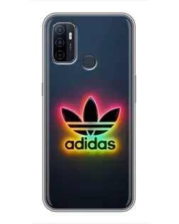 Чехол для OPPO A53 с картинкой «Неоновый Adidas»