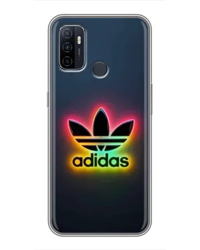 Чехол для OPPO A53 с картинкой «Неоновый Adidas»