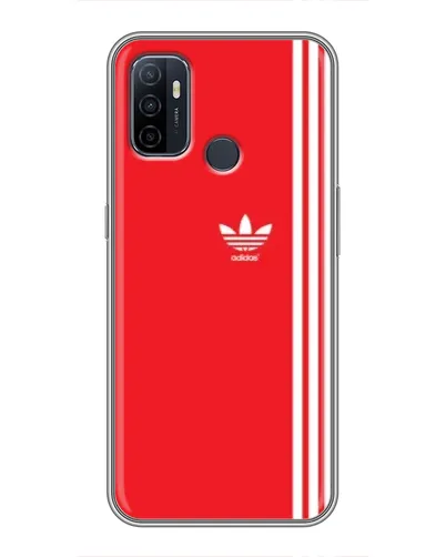 Чехол для OPPO A53 с картинкой «Красный минимализм Adidas»