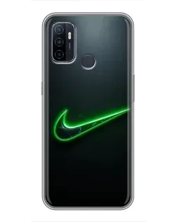 Чехол для OPPO A53 с картинкой «Неоновый контур Nike»