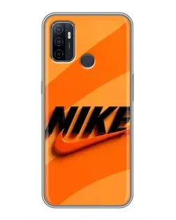 Чехол для OPPO A53 с картинкой «Оранжевый драйв Nike»