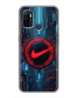 Чехол для OPPO A53 с картинкой «Техногенный стиль Nike»