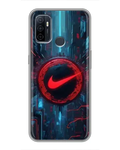 Чехол для OPPO A53 с картинкой «Техногенный стиль Nike»