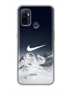 Чехол для OPPO A53 с картинкой «Nike — зимние горы»