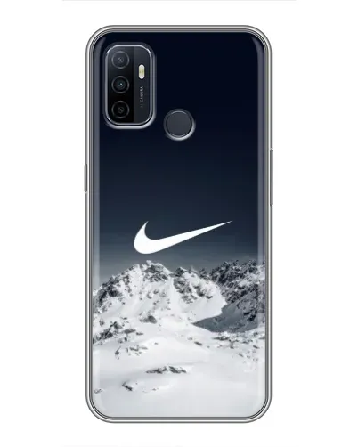 Чехол для OPPO A53 с картинкой «Nike — зимние горы»