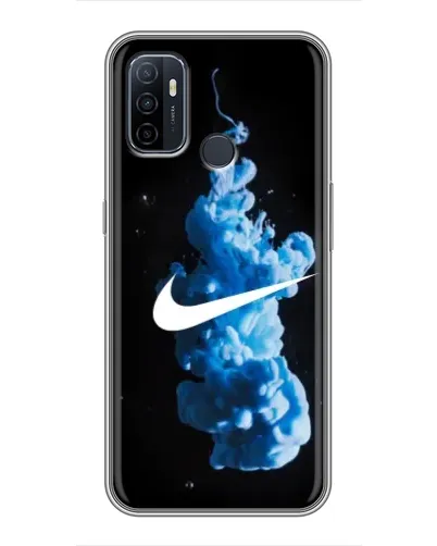 Чехол для OPPO A53 с картинкой «Nike и синий дым»