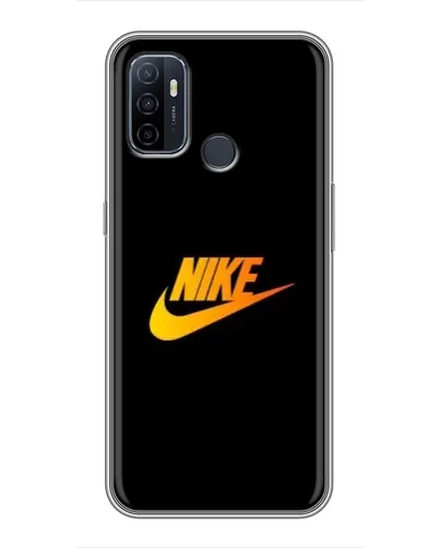 Чехол для OPPO A53 с картинкой «Золотой логотип Nike»