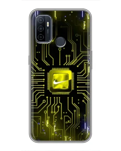 Чехол для OPPO A53 с картинкой «Nike — золотая искра»