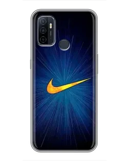 Чехол для OPPO A53 с картинкой «Синий пульс Nike»