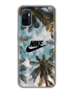 Чехол для OPPO A53 с картинкой «Тропический принт Nike»