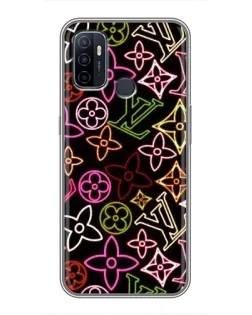 Чехол для OPPO A53 с картинкой «Неоновый микс Nike»