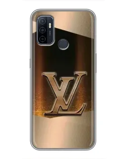 Чехол для OPPO A53 с картинкой «LV — золотое сияние»