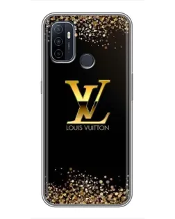 Чехол для OPPO A53 с картинкой «LV — золотые искры»