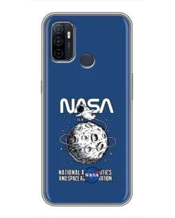 Чехол для OPPO A53 с картинкой «NASA — лунная миссия»