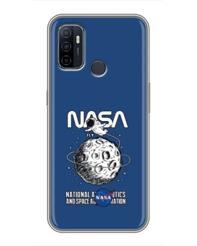 Чехол для OPPO A53 с картинкой «NASA — лунная миссия»