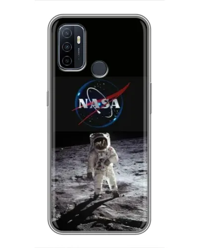 Чехол для OPPO A53 с картинкой «Астронавт на Луне»