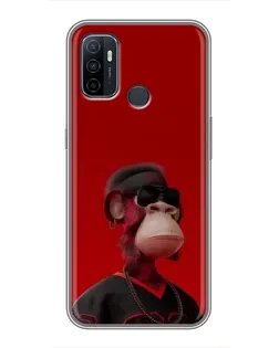 Чехол для OPPO A53 с картинкой «Bored Ape в красном»