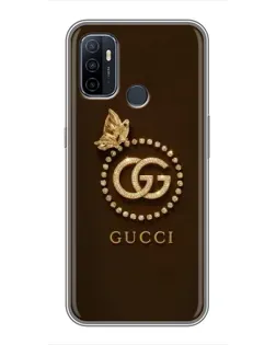 Чехол для OPPO A53 с картинкой «Gucci — золотая бабочка» Чехол для OPPO A53 с картинкой «Gucci — золотая бабочка»
